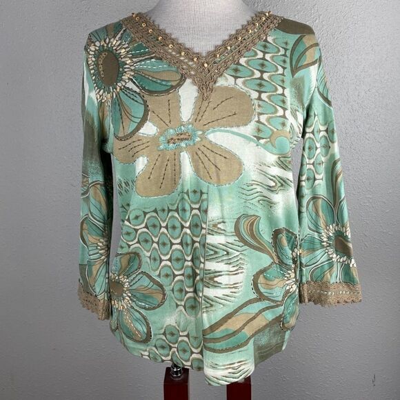 NWT Multiples 3/4 Sleeve Top Size M - Picture 1 of 10